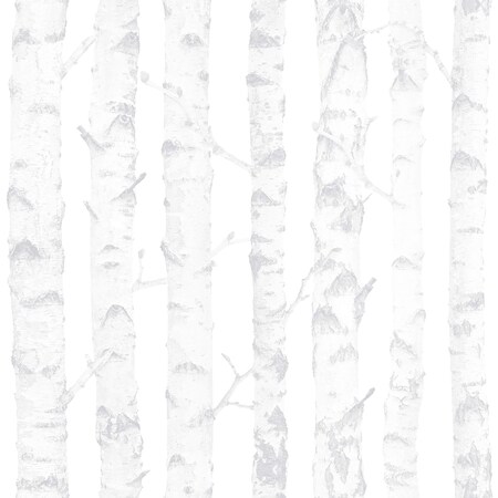 Manhattan Comfort Harding Birdie Grey Birch 33 ft L X 209 in W Wallpaper BR4060-138944